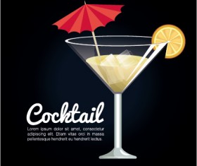 Dark styles cocktail poster vector template 01
