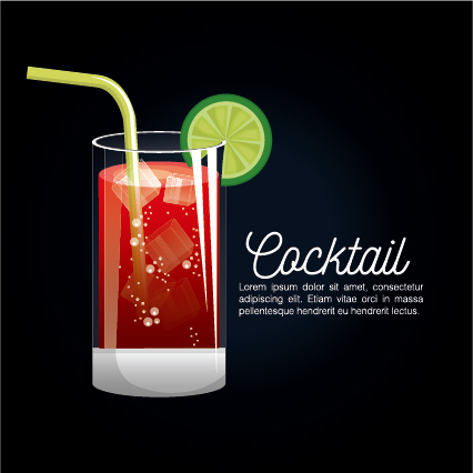 Dark styles cocktail poster vector template 06