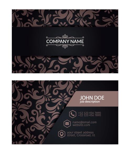 Decor floral with business card vector