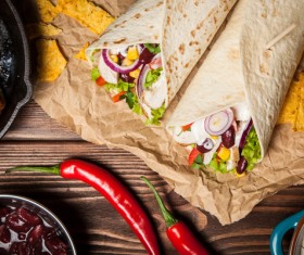 Delicious Mexican burritos Stock Photo 04