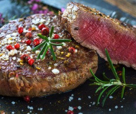 Delicious black pepper steak Stock Photo
