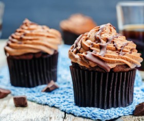Delicious chocolate ice cream cake Stock Photo