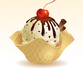 Delicious chocolate ice cream vector 01