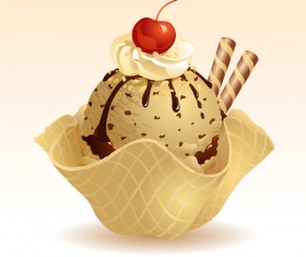 Delicious chocolate ice cream vector 02