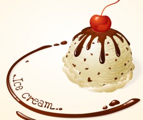 Delicious chocolate ice cream vector 03