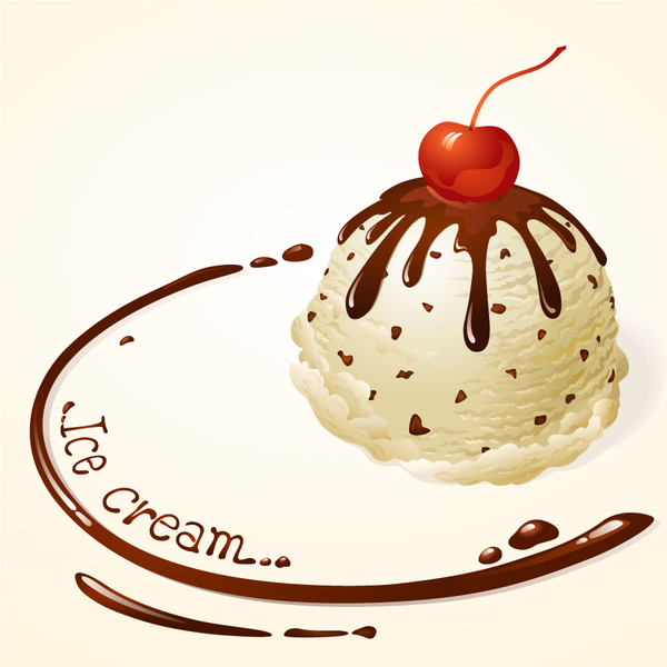 Delicious chocolate ice cream vector 03