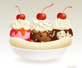 Delicious chocolate ice cream vector 04