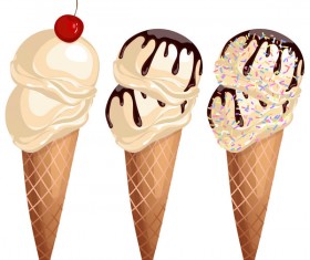 Delicious chocolate ice cream vector 05