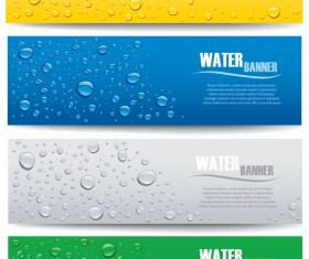Different waterdrops banner vector set