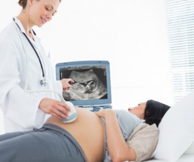 Do B-pregnant women with out-patient doctors Stock Photo