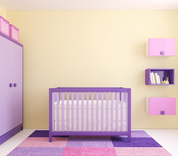 Dream Purple children's room Stock Photo