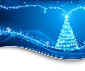 Dream christmas tree with blue xmas background vector 11