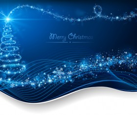 Dream christmas tree with blue xmas background vector 15