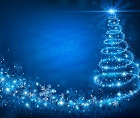 Dream christmas tree with blue xmas background vector 17