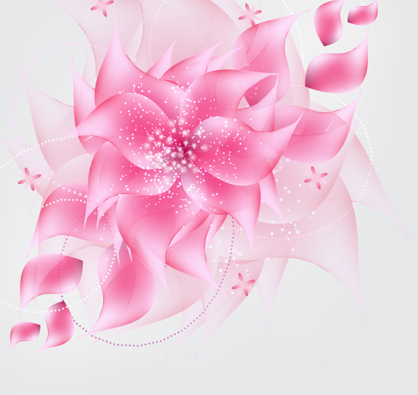 Dream pink flower vector material