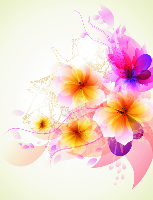 Dreamlike floral abstract background vector