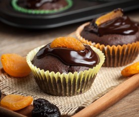 Dried apricots Chocolate Ice Cream Cake Stock Photo