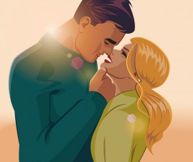 Embraces love couple vector material 07
