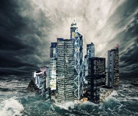 Engulfed the city 's water Stock Photo