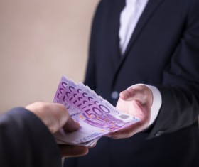 Euro cash transactions Stock Photo