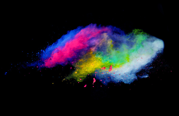 Explosion of Colored Powder Stock Photo 02