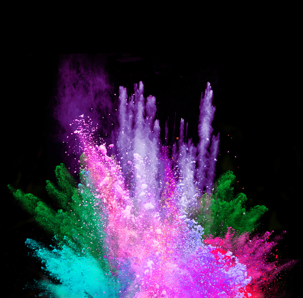 Explosion of Colored Powder Stock Photo 13