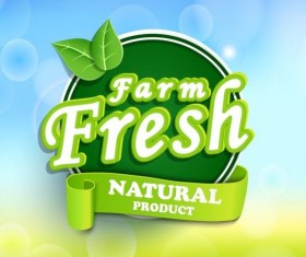 Farm fresh nature product labels vector