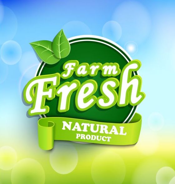 Farm fresh nature product labels vector