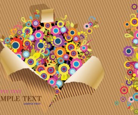 Fashion floral with torn paper vector background