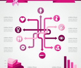 Female breast cancer infographic template vector 05