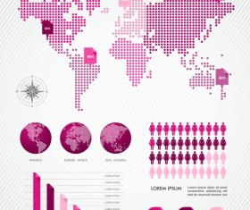 Female breast cancer infographic template vector 07