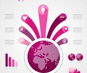 Female breast cancer infographic template vector 08