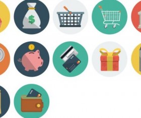 Financial and shopping vintage icons