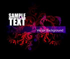 Floral ornaments with dark background vectors 01