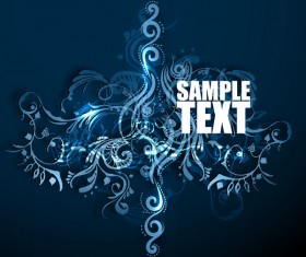 Floral ornaments with dark background vectors 03