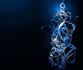 Floral ornaments with dark background vectors 08