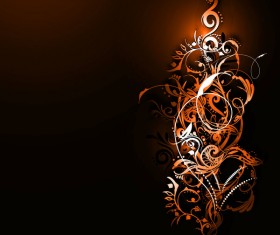 Floral ornaments with dark background vectors 09