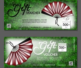 Folding fan with gift vouchers vector 01