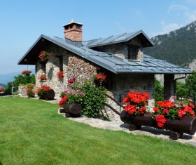 France stone house holiday villa Stock Photo