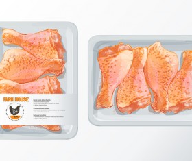 Fresh chicken legs meat poster vector template 03