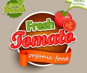 Fresh tomato nature product labels vector