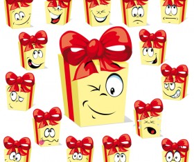 Funny gift boxs face expression icons