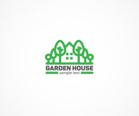 Garden house logo design vector