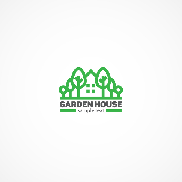 Garden house logo design vector