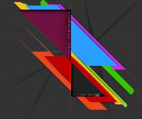 Geometric colors shape with black background vector 01