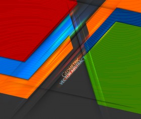 Geometric colors shape with black background vector 02