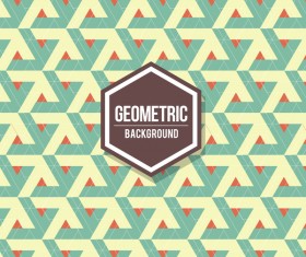 Geometric pattern with retro background vector 01