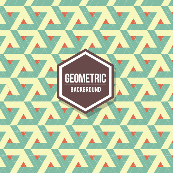 Geometric pattern with retro background vector 01
