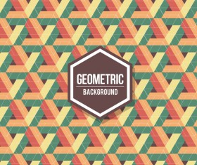 Geometric pattern with retro background vector 02