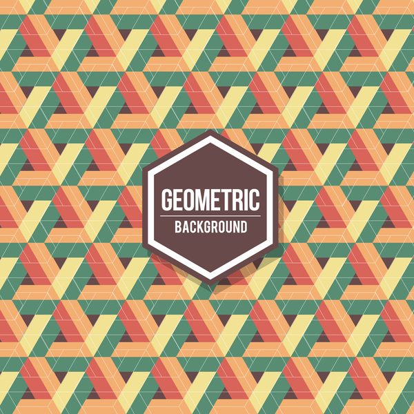Geometric pattern with retro background vector 02